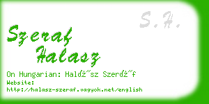 szeraf halasz business card